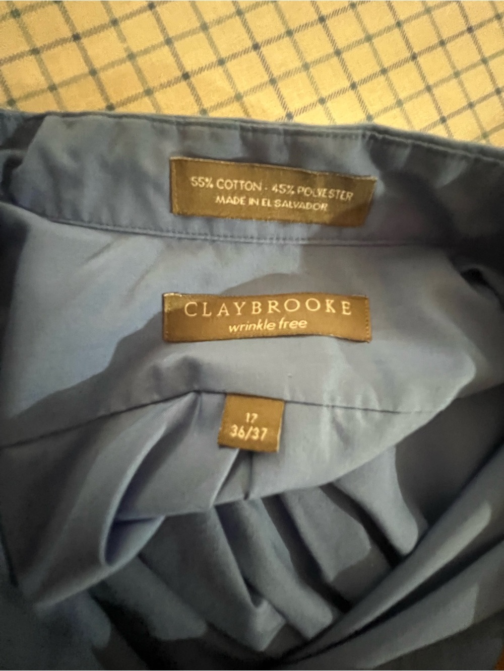 Claybrooke Men's Wrinkle-Free Blue Dress Shirt